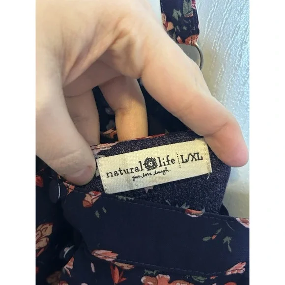 Natural Life Floral Side Slit Maxi Dress  L/XL  Boho Whimsy Cottage Dainty Cute - Picture 8 of 8